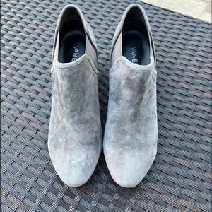 Grey suede booties